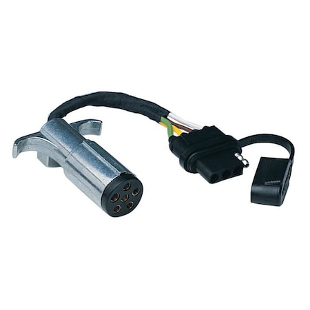 Husky Towing Husky Towing 13168; Trailer Wiring Adapter; 6-Pole Round to 4-Flat; 1 Piece; Black/Silver 13168